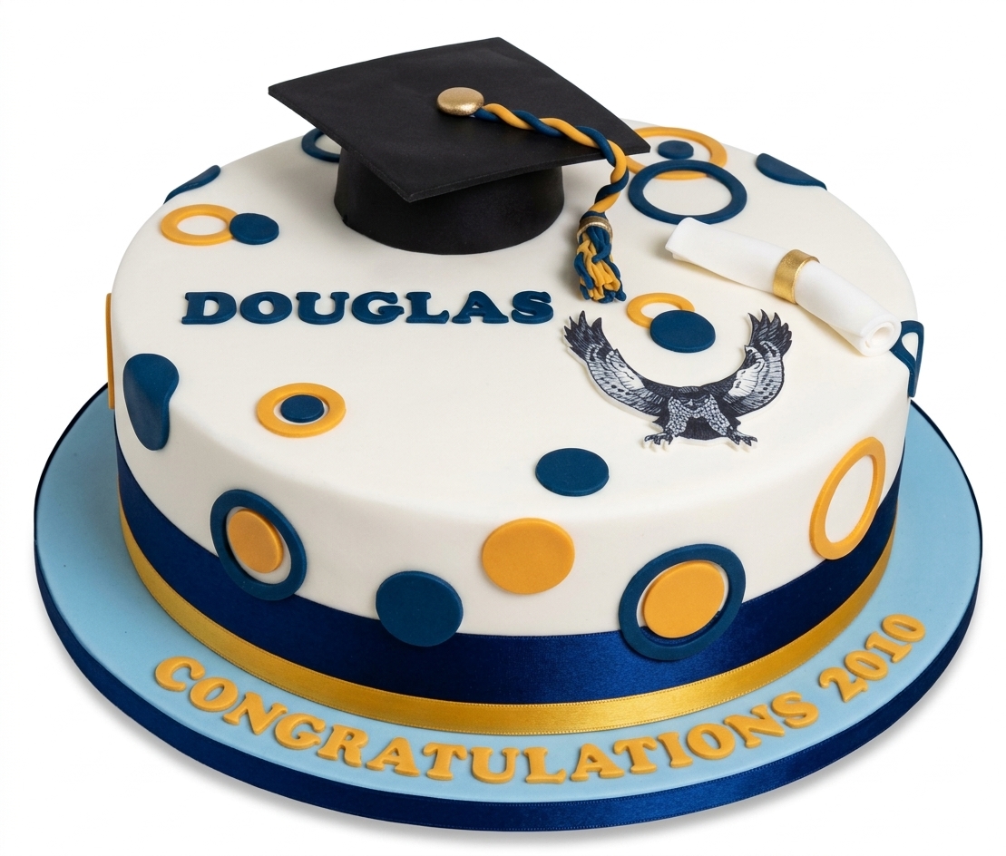 Graduation Celebration Cake with Cap & Scroll