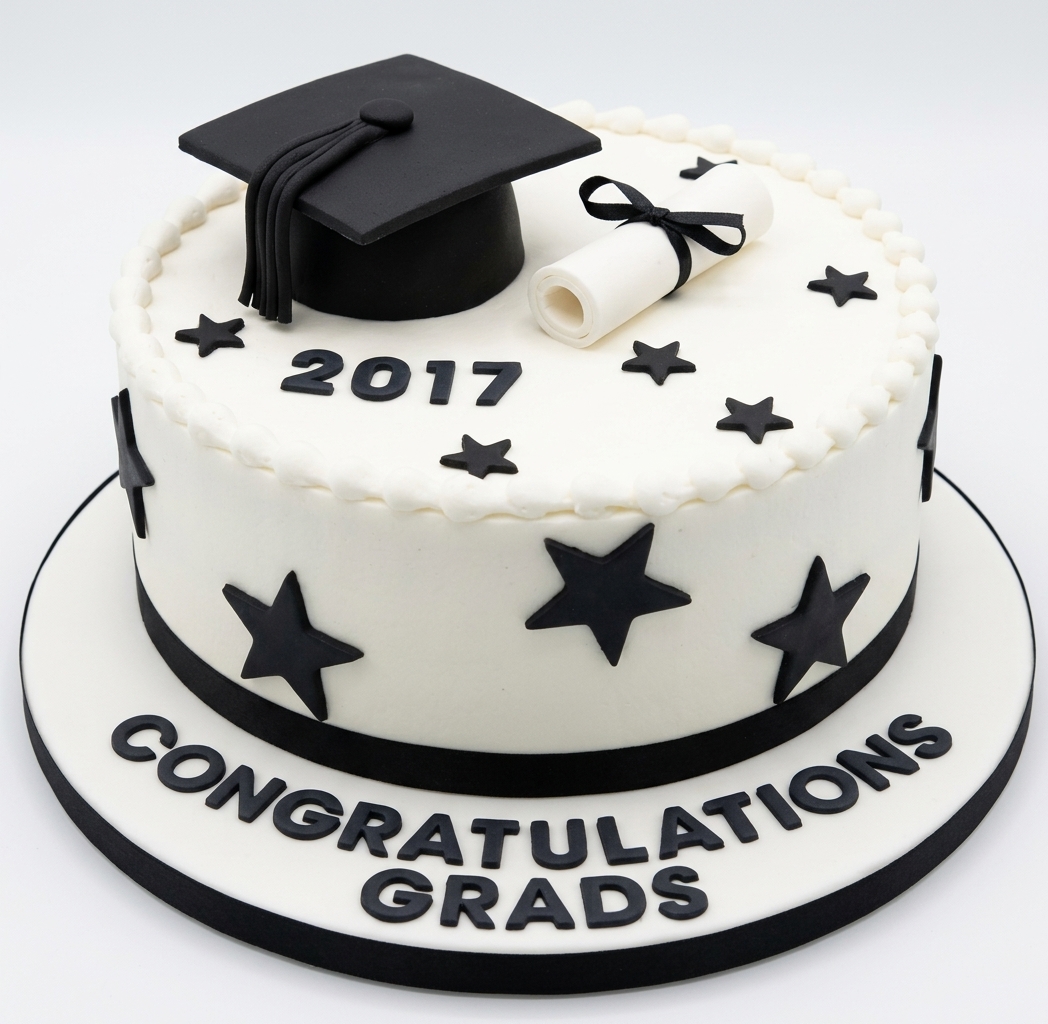 Graduation Celebration Cake with Cap & Scroll