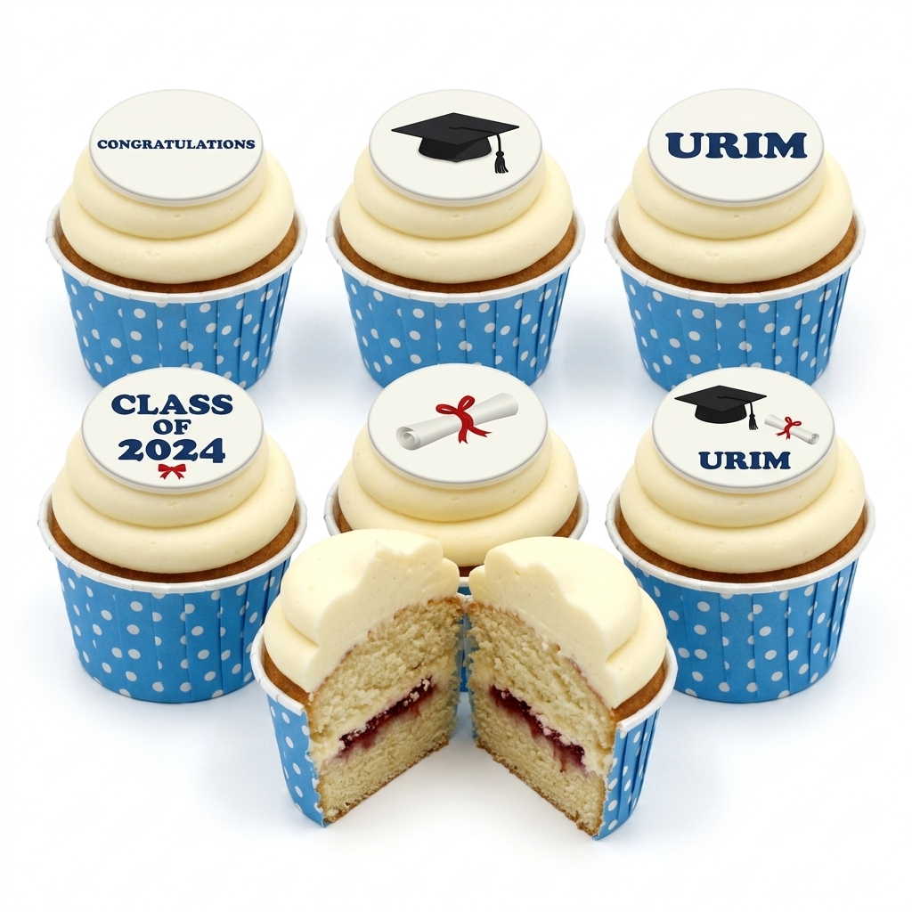 Graduation Celebration Cupcakes with Custom Toppers