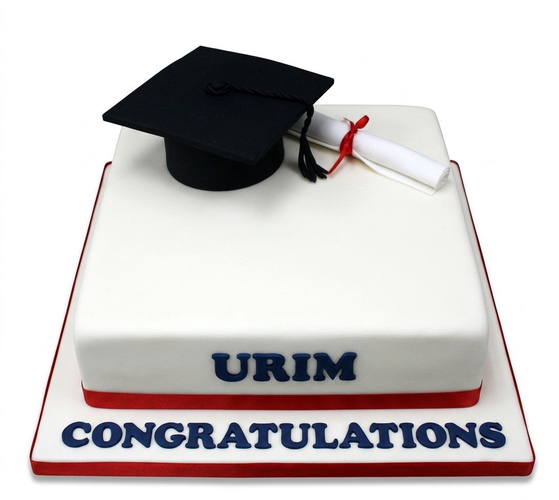 Graduation Celebration Cake with Cap & Diploma