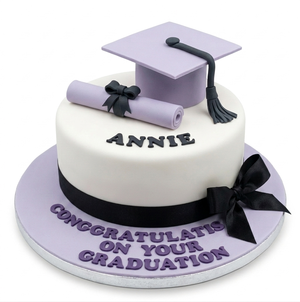 Graduation Celebration Cake with Cap & Scroll