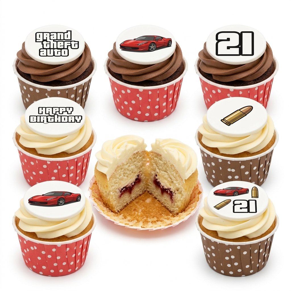 Grand Theft Auto Birthday Cupcakes