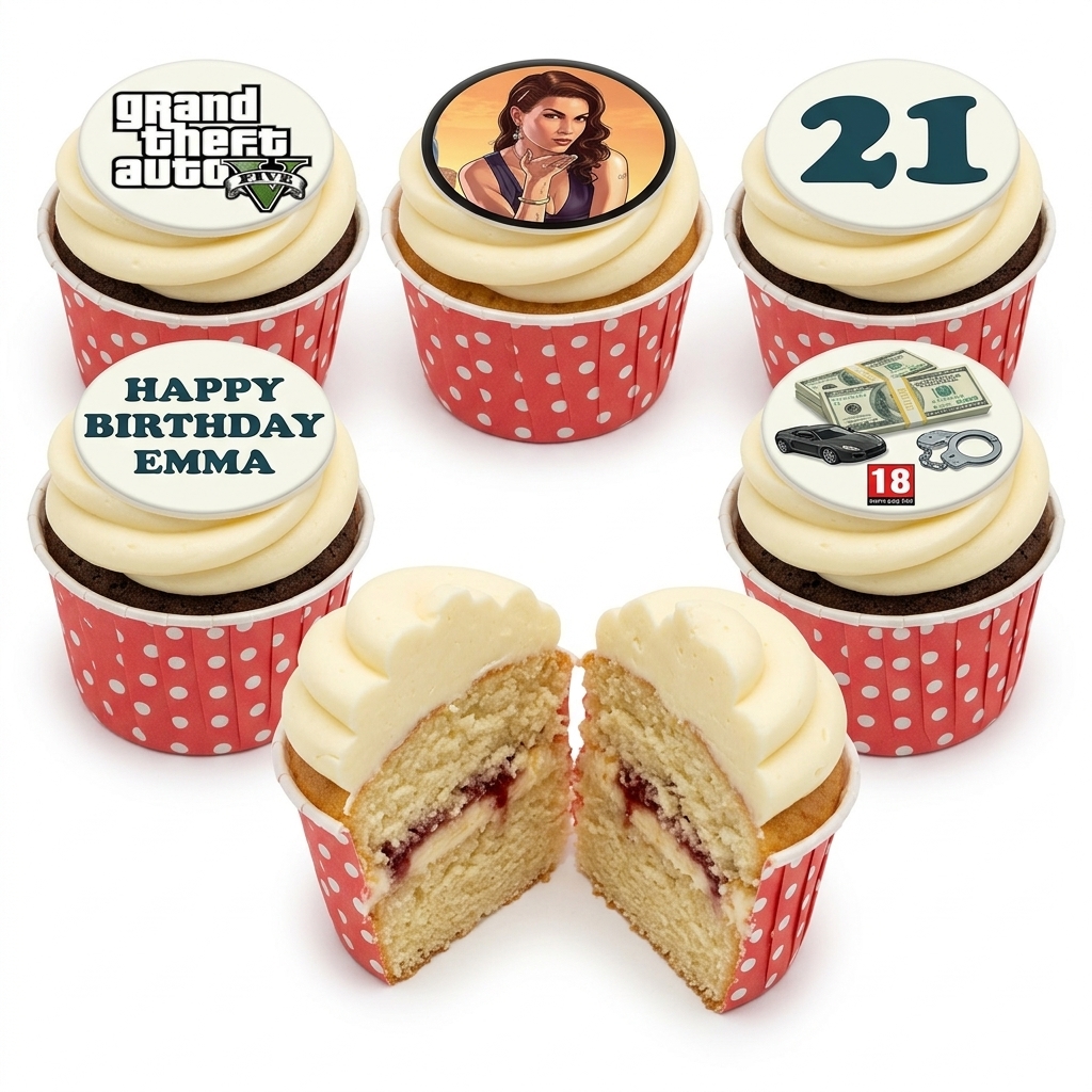 Grand Theft Auto V Birthday Cupcakes