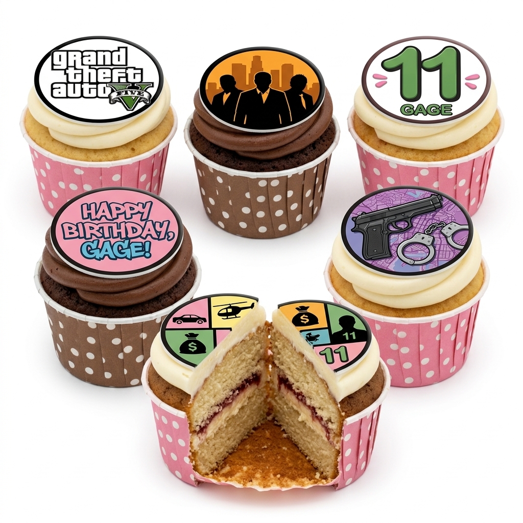 GTA Gaming Birthday Cupcakes