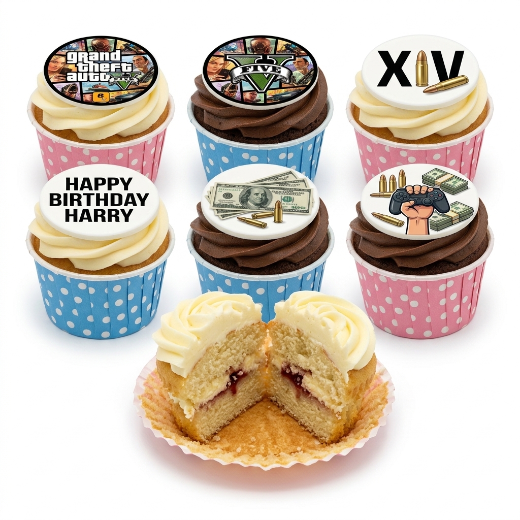 Grand Theft Auto Gaming Birthday Cupcakes