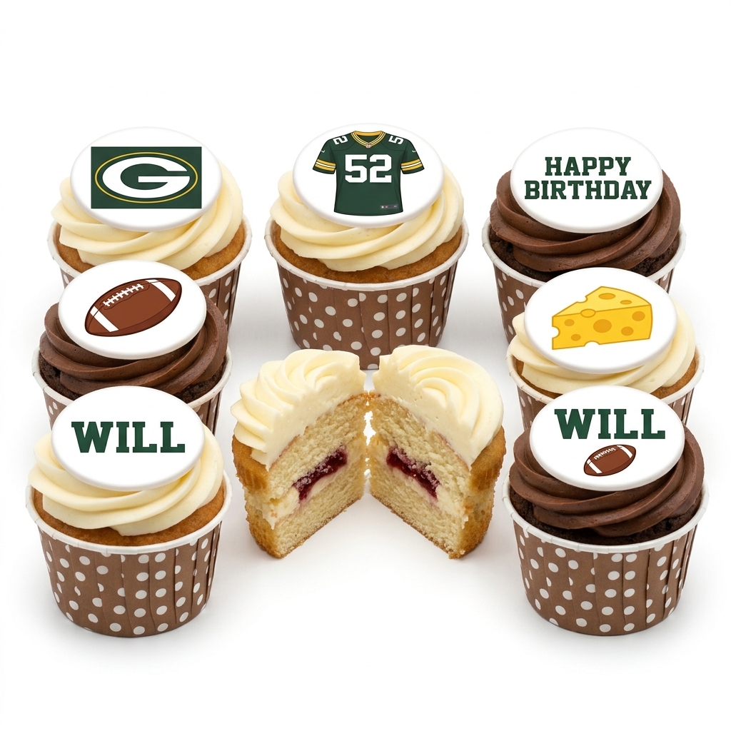 American Football Birthday Cupcakes