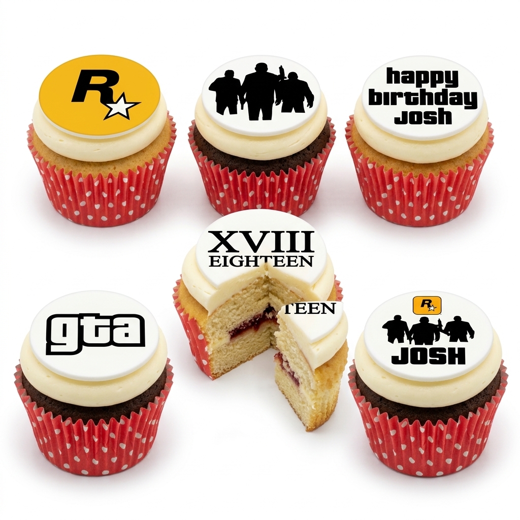 Grand Theft Auto Gaming Birthday Cupcakes