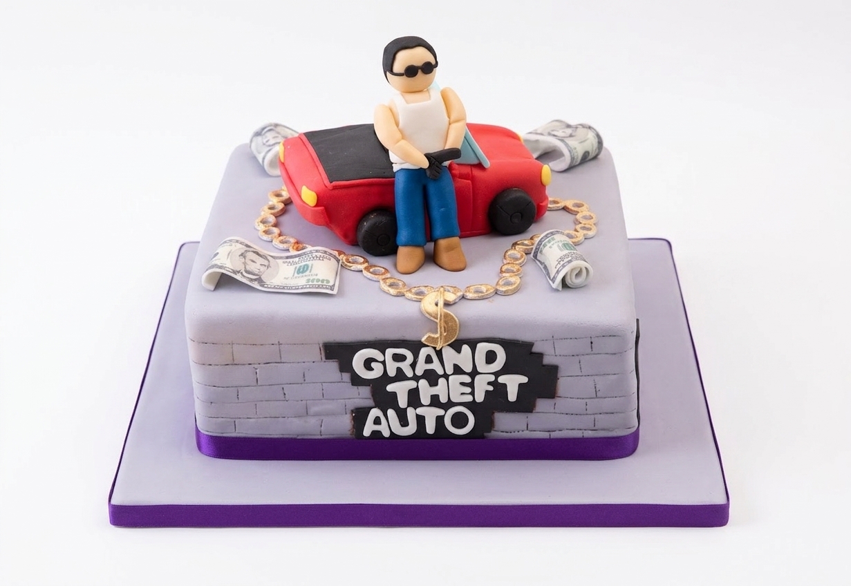 Grand Theft Auto Theme Birthday Cake