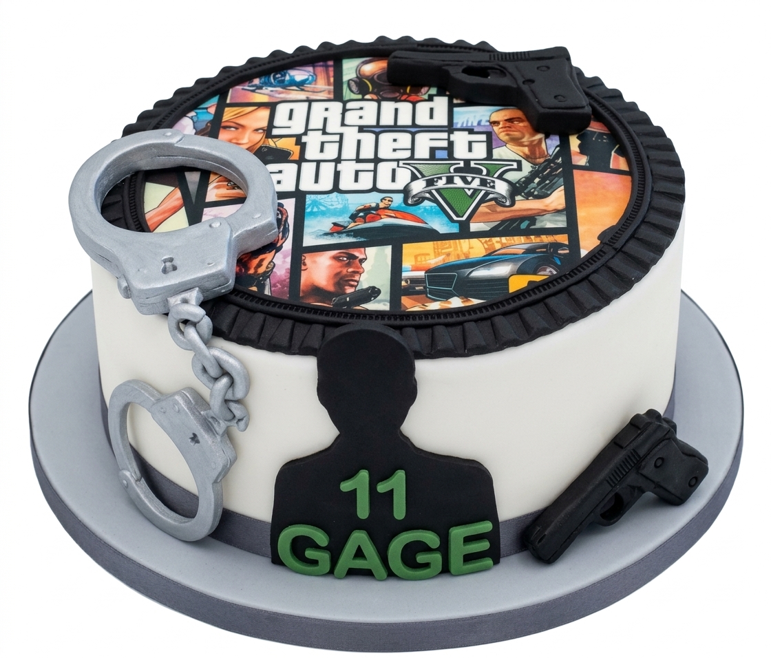 Grand Theft Auto V Birthday Cake