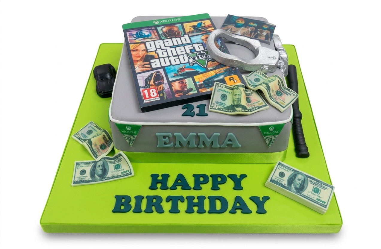 Grand Theft Auto Gaming Birthday Cake