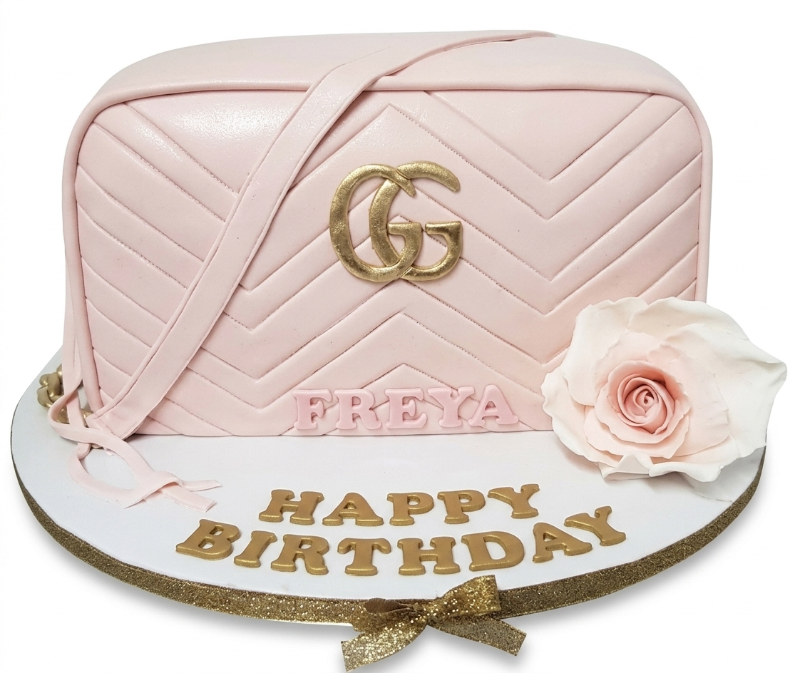 Pink Gucci Handbag Birthday Cake