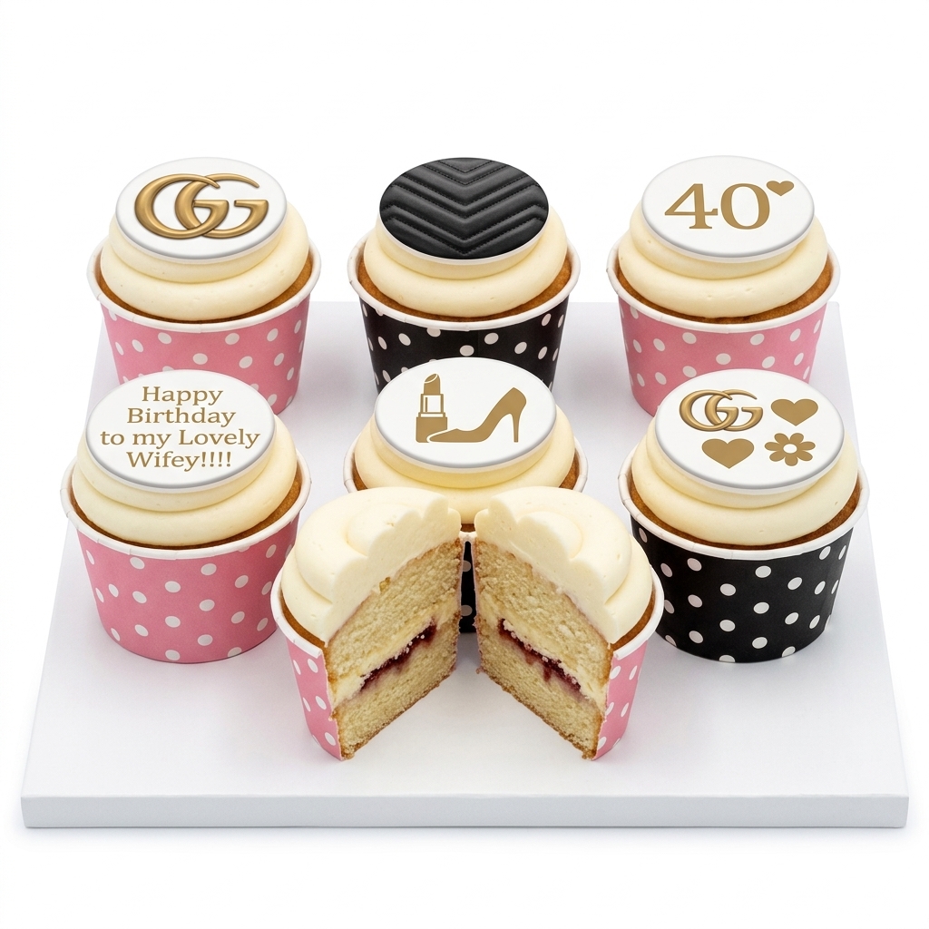 Designer Fashion Birthday Cupcakes for Her