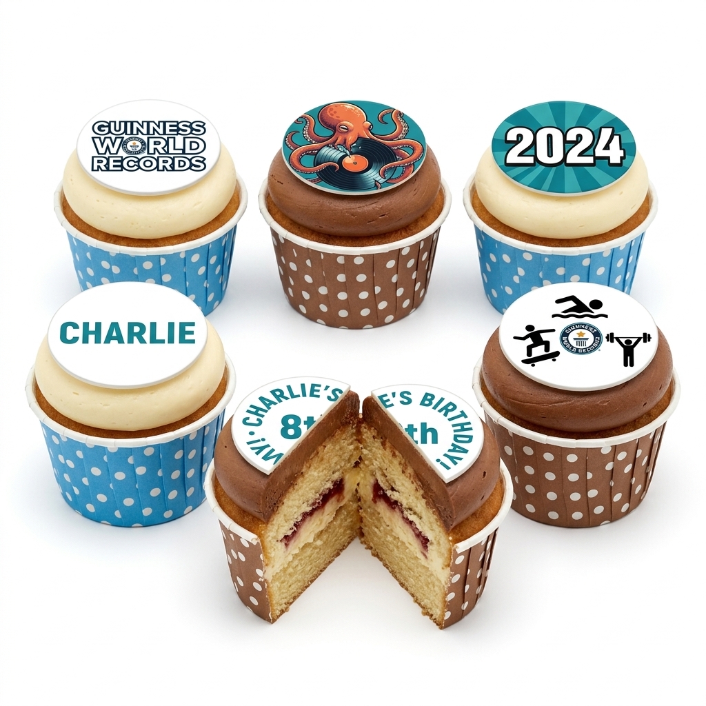 Sports Theme Birthday Cupcakes with Custom Toppers