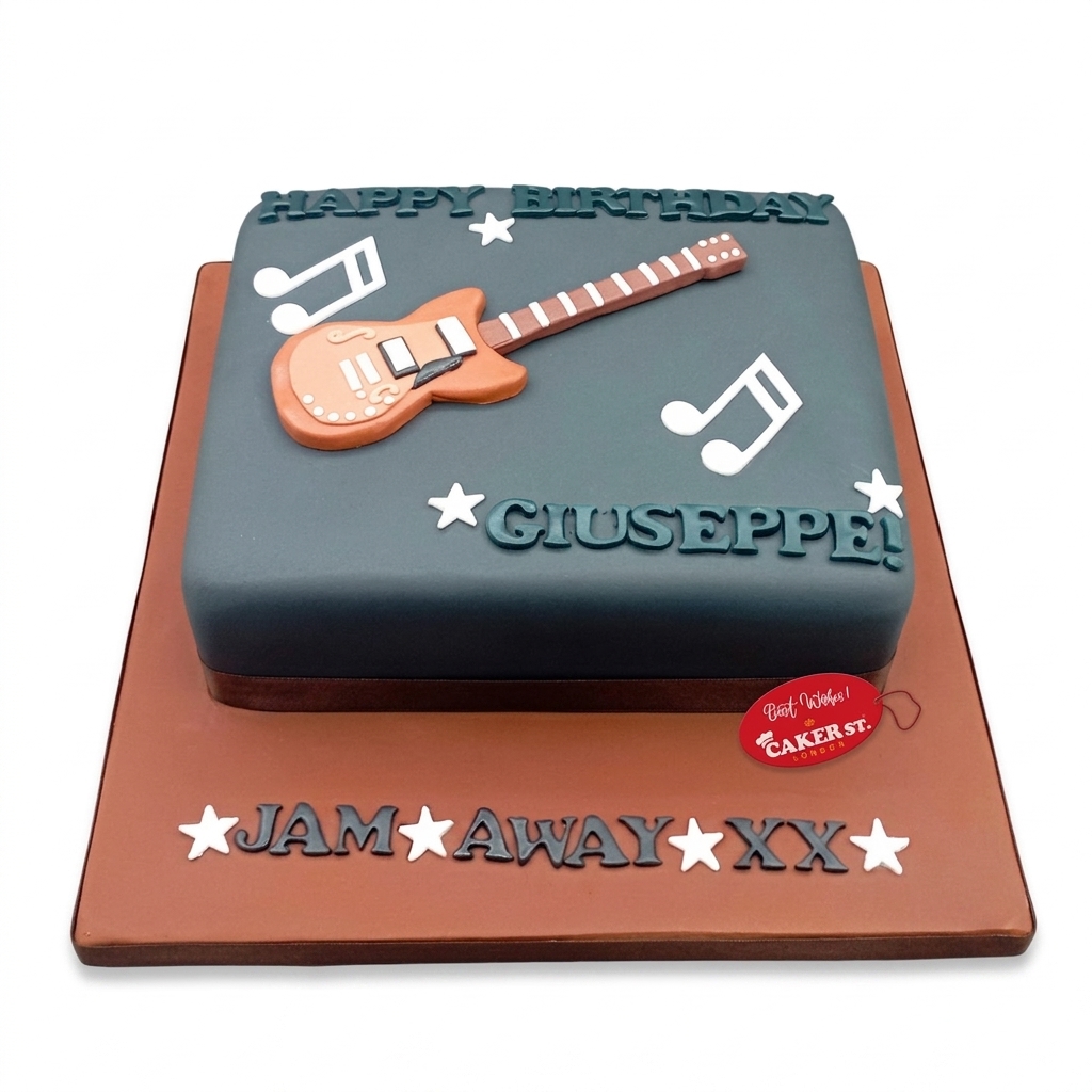 Guitar Theme Birthday Cake