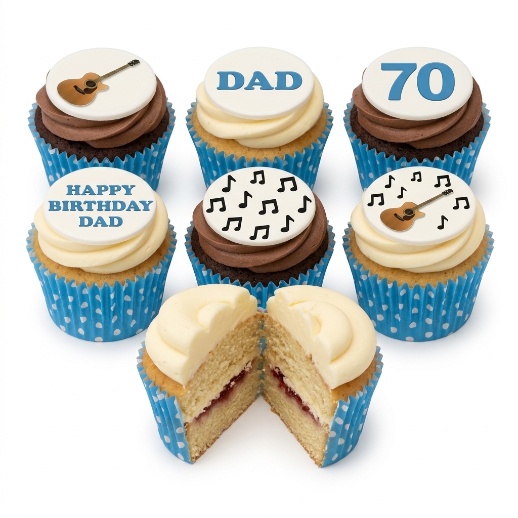Music Theme Birthday Cupcakes for Him