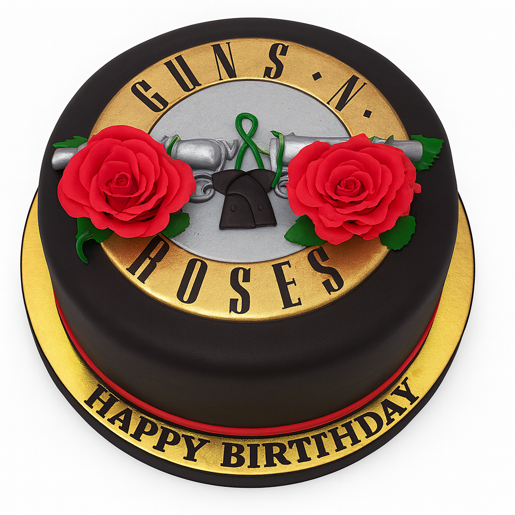 Guns and roses cake