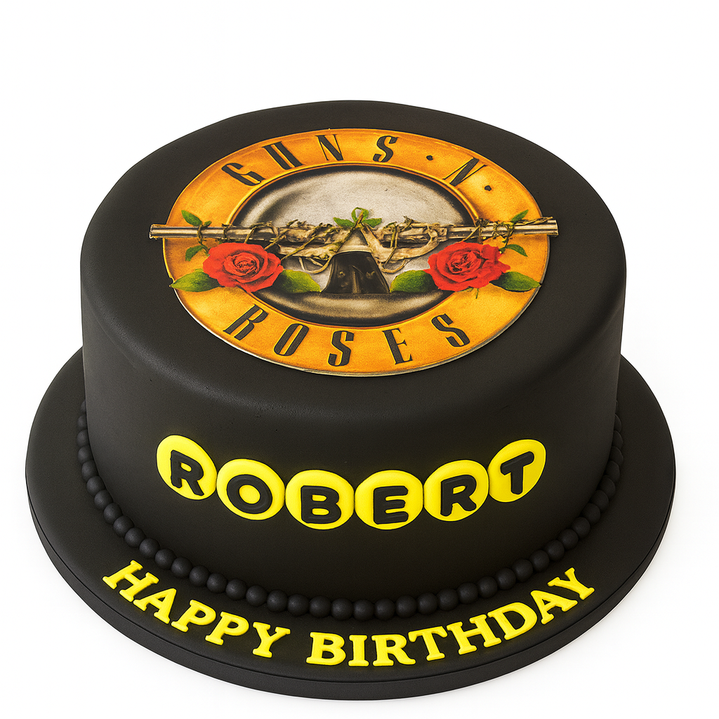 Guns and roses cake
