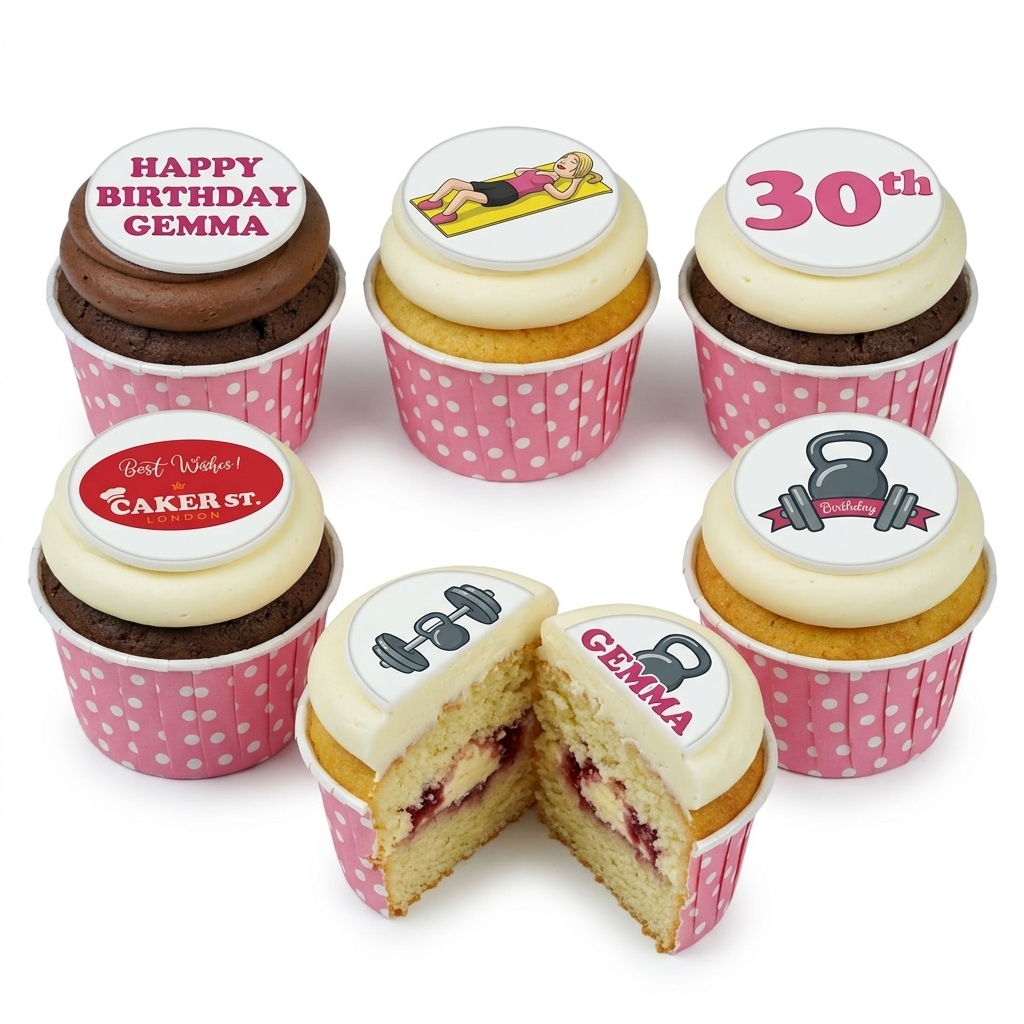 Gym Theme Birthday Cupcakes for Her