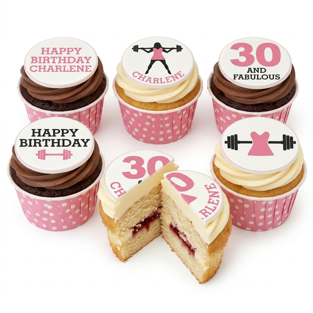 Gym Theme Birthday Cupcakes for Her