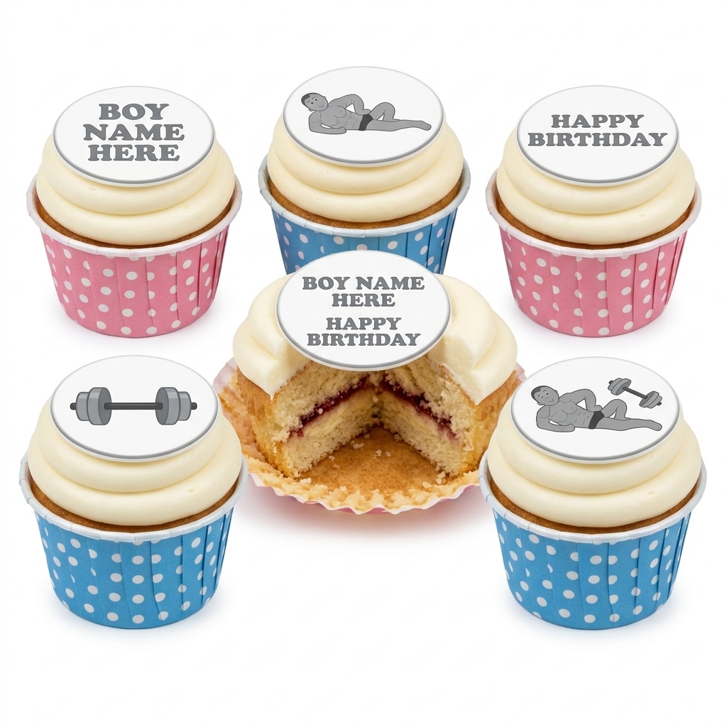 Gym Theme Birthday Cupcakes for Men