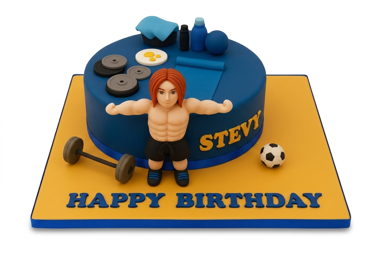 Gym & Fitness Theme Birthday Cake for Him
