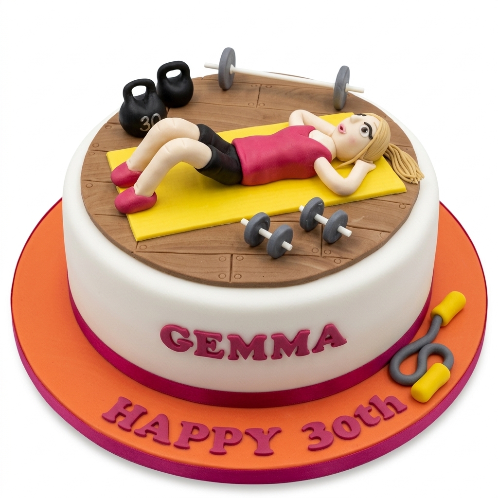 Gym Theme Birthday Cake for Her