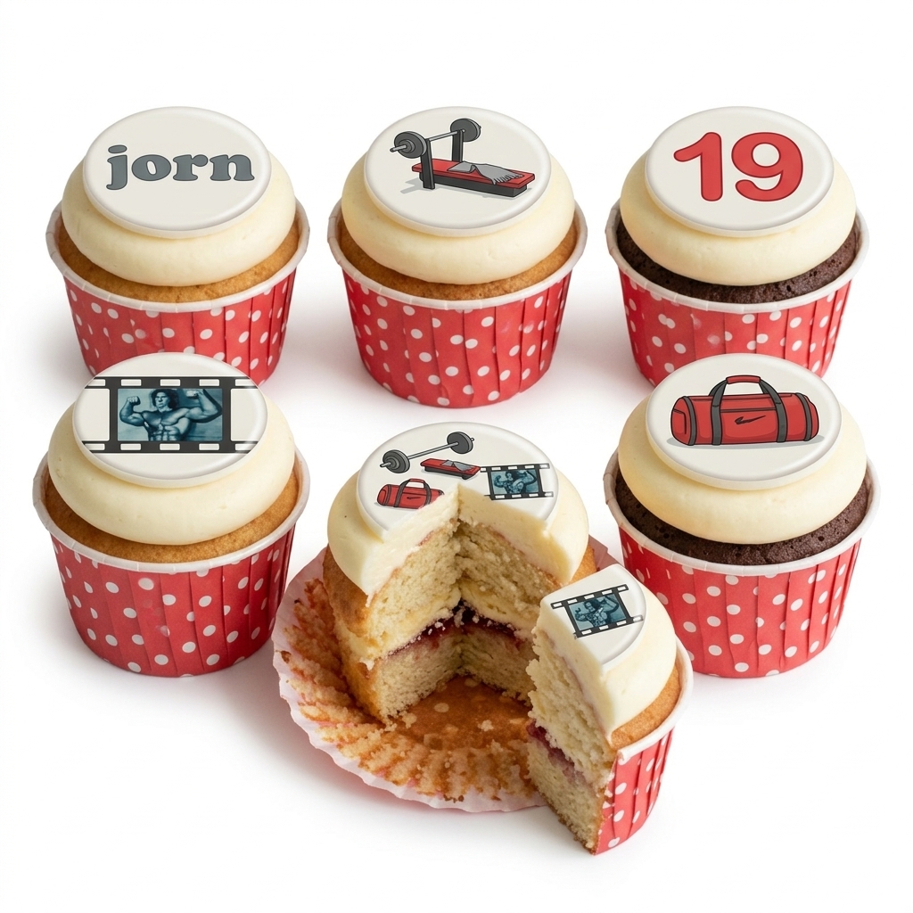 Gym Theme Birthday Cupcakes for Him