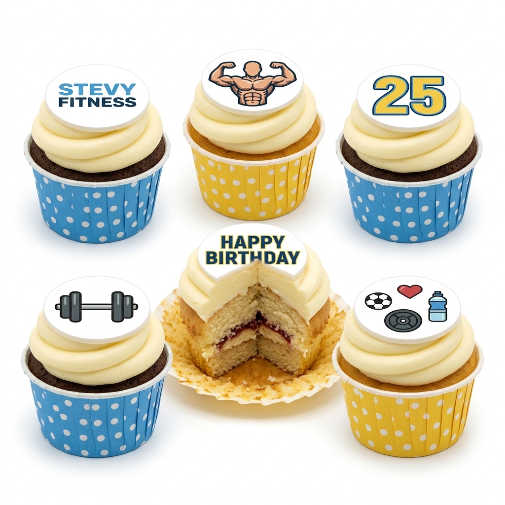 Fitness Theme Birthday Cupcakes for Him