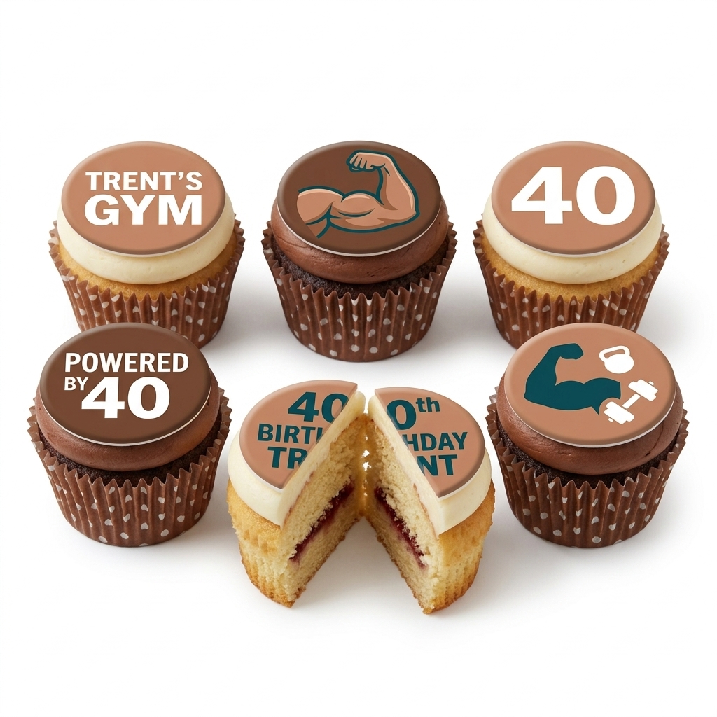 Gym Theme Birthday Cupcakes for Men