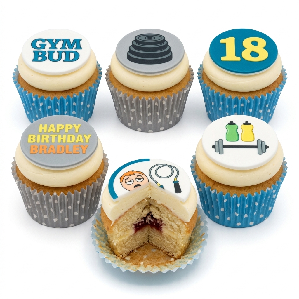 Gym Theme Birthday Cupcakes for Him
