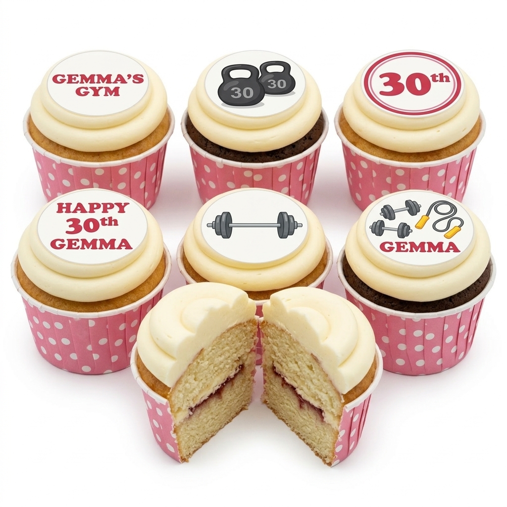 Gym Theme Birthday Cupcakes for Her
