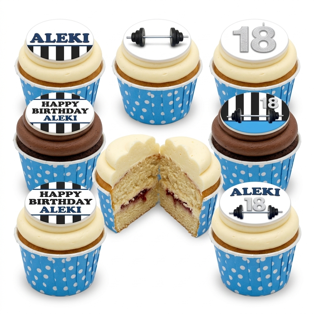 Gym Theme Birthday Cupcakes for Him