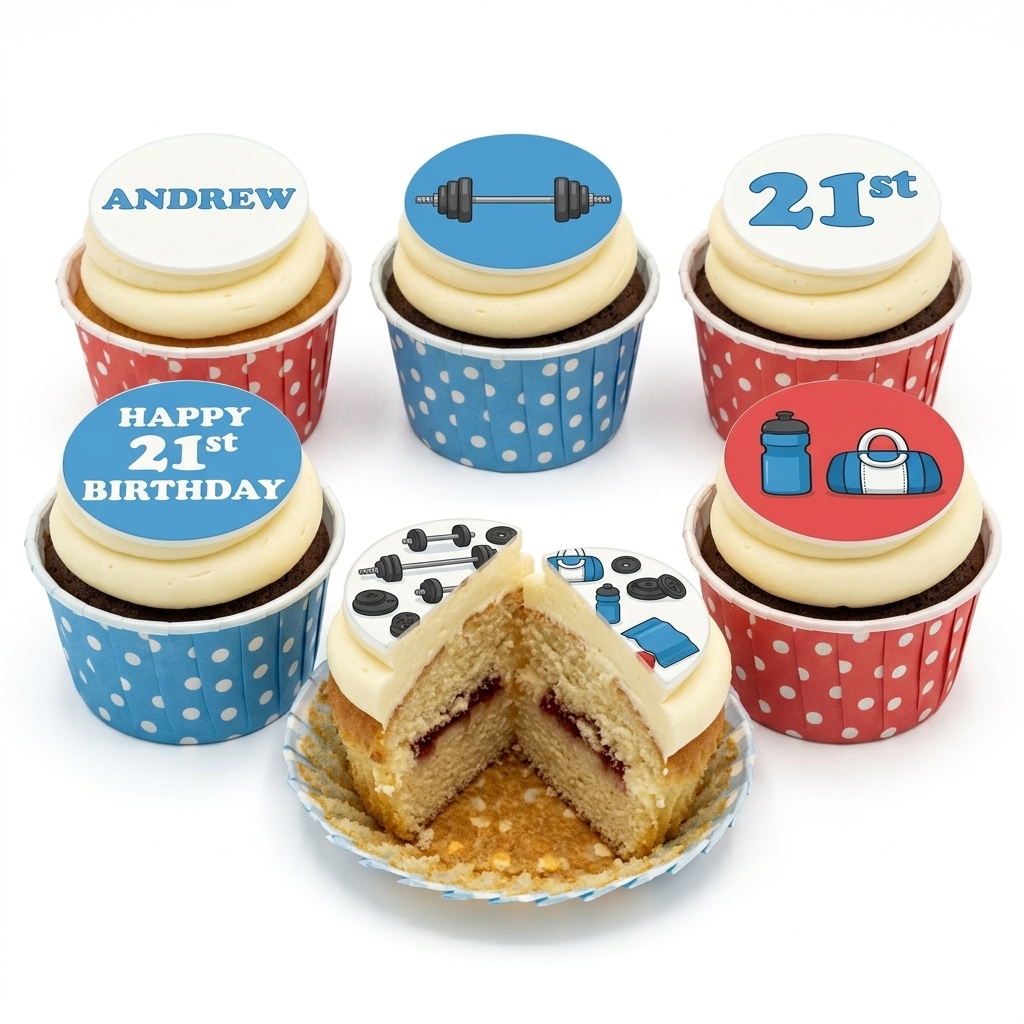 Gym Theme Birthday Cupcakes for Him