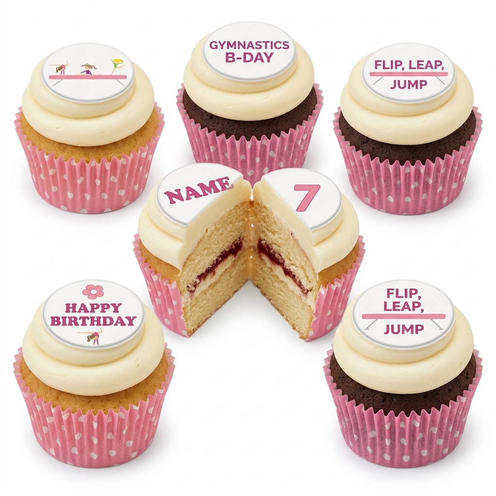 Gymnastics Birthday Cupcakes