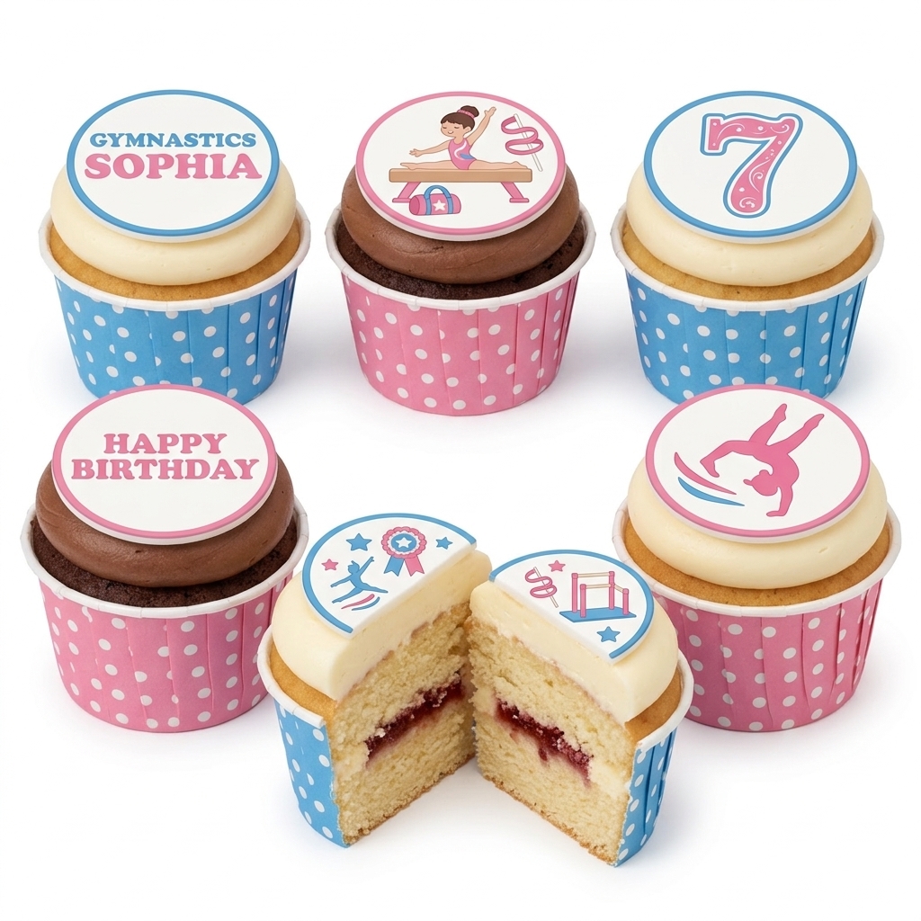 Gymnastics Birthday Cupcakes for Girls