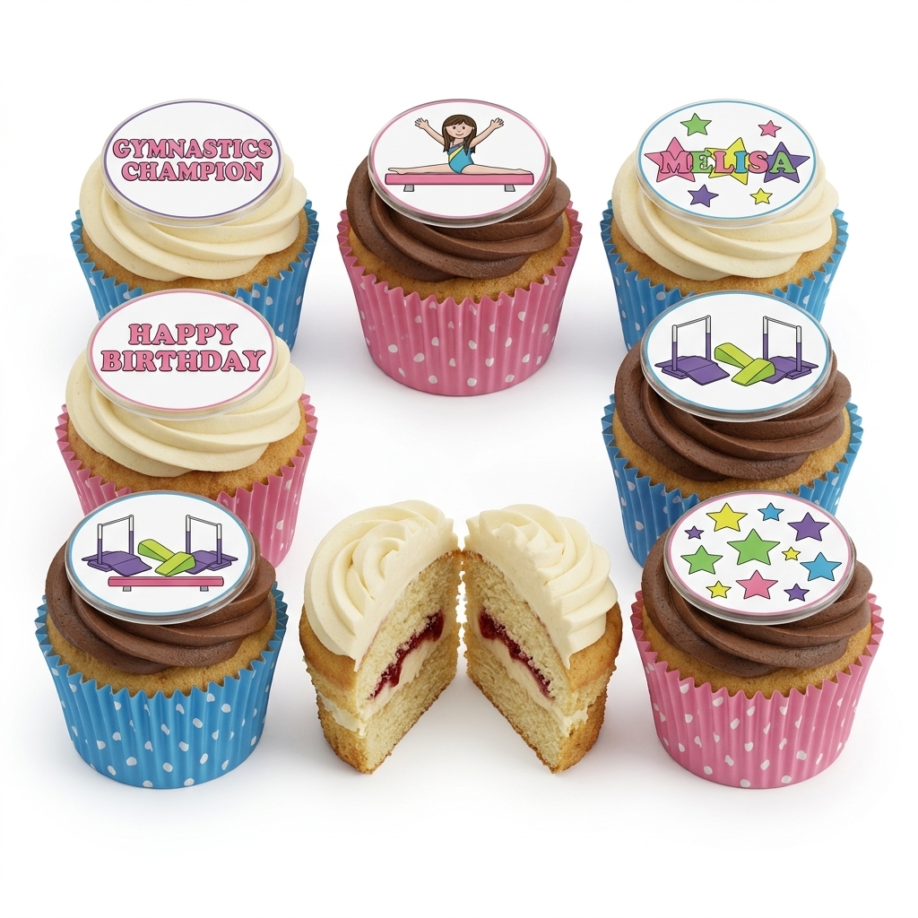 Gymnastics Birthday Cupcakes for Girls
