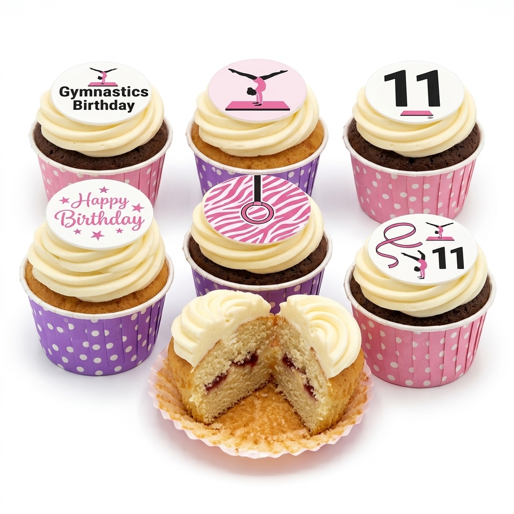 Gymnastics Birthday Cupcakes for Girls