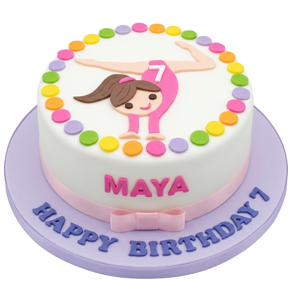 Gymnastics Birthday Cake for Girls