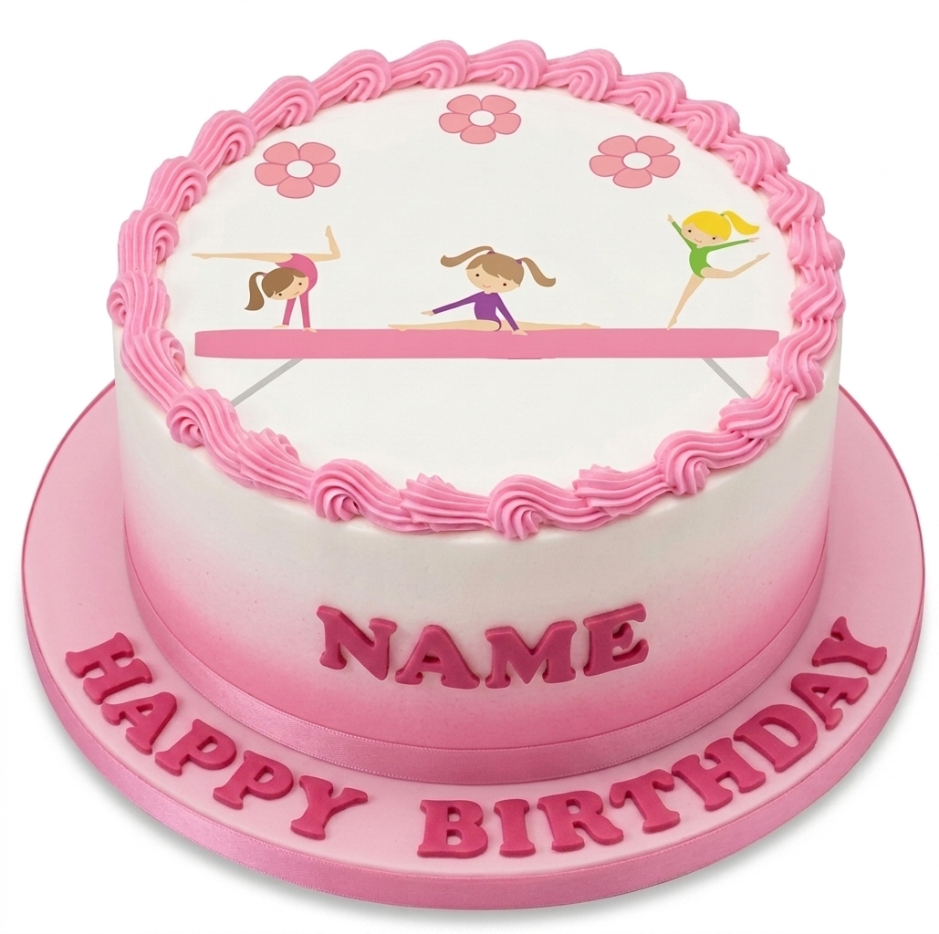 Gymnastics Birthday Cake for Girls