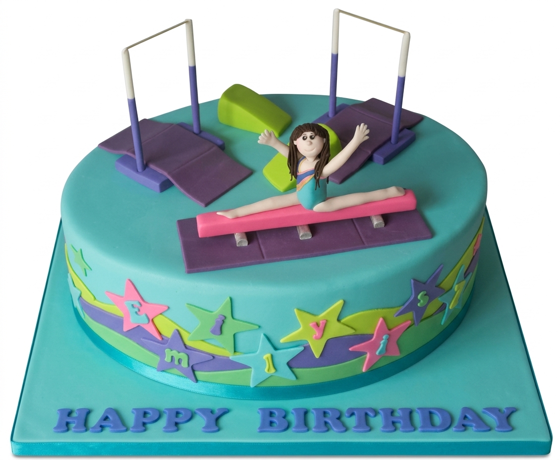 Gymnastics Birthday Cake for Girls