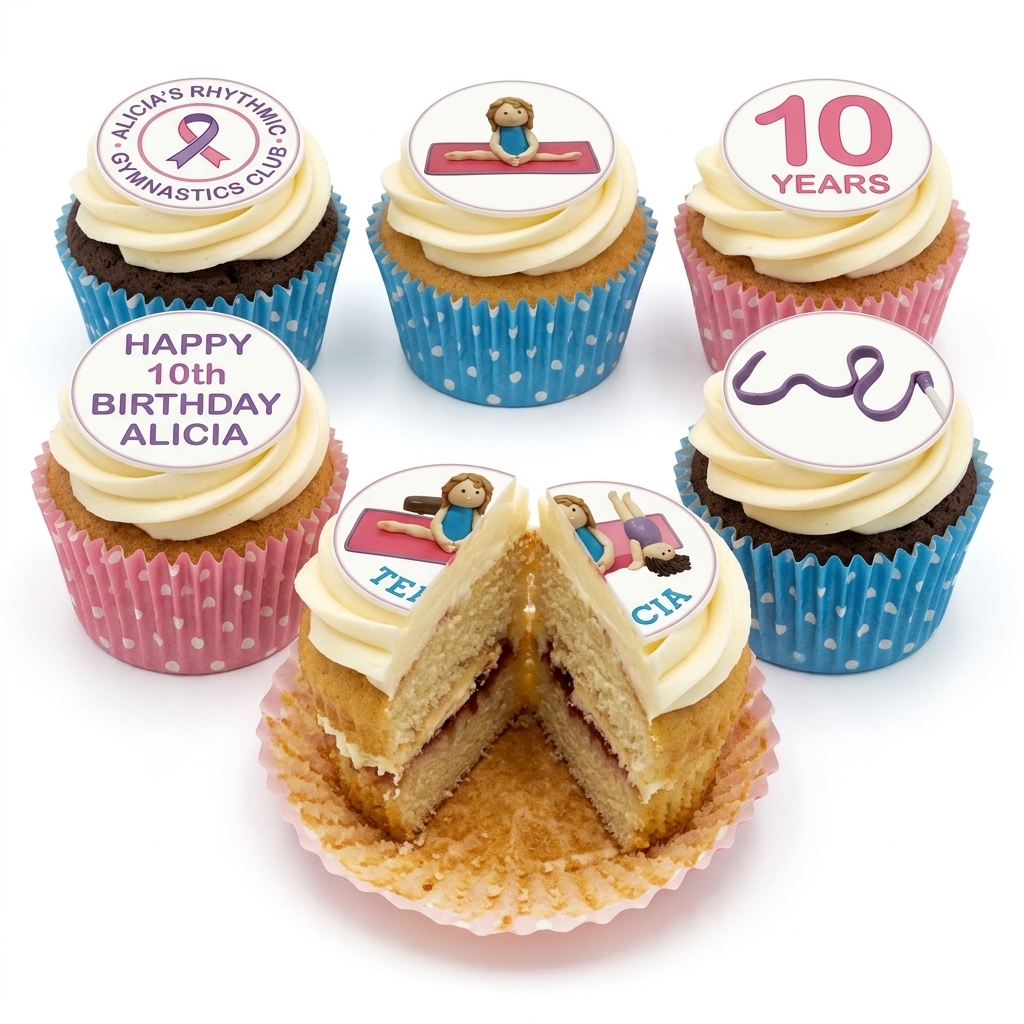 Gymnastics Birthday Cupcakes for Girls