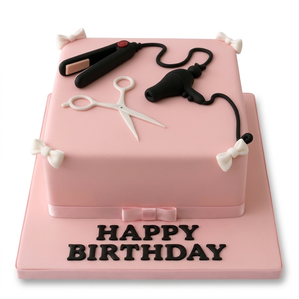 Hairdresser Theme Birthday Cake