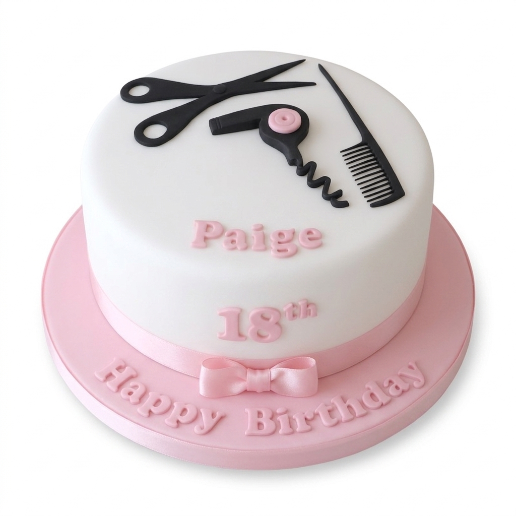 Hairdressing Theme Birthday Cake