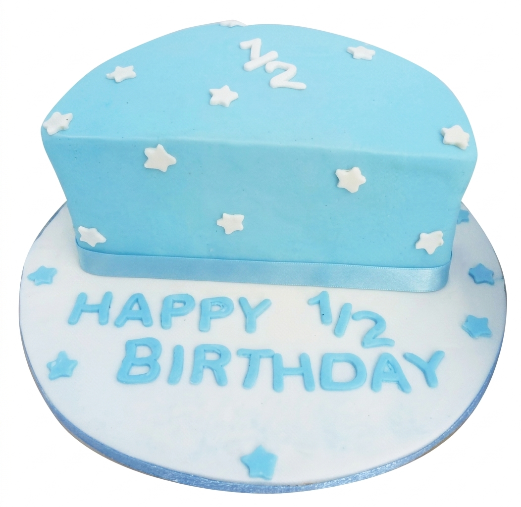 Baby Boy Half Birthday Cake with Stars