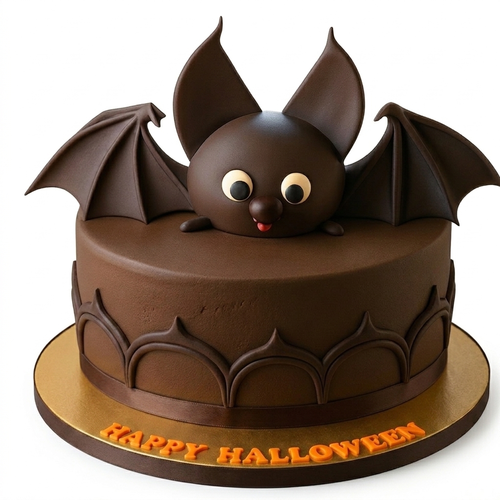 Cute Bat Halloween Cake