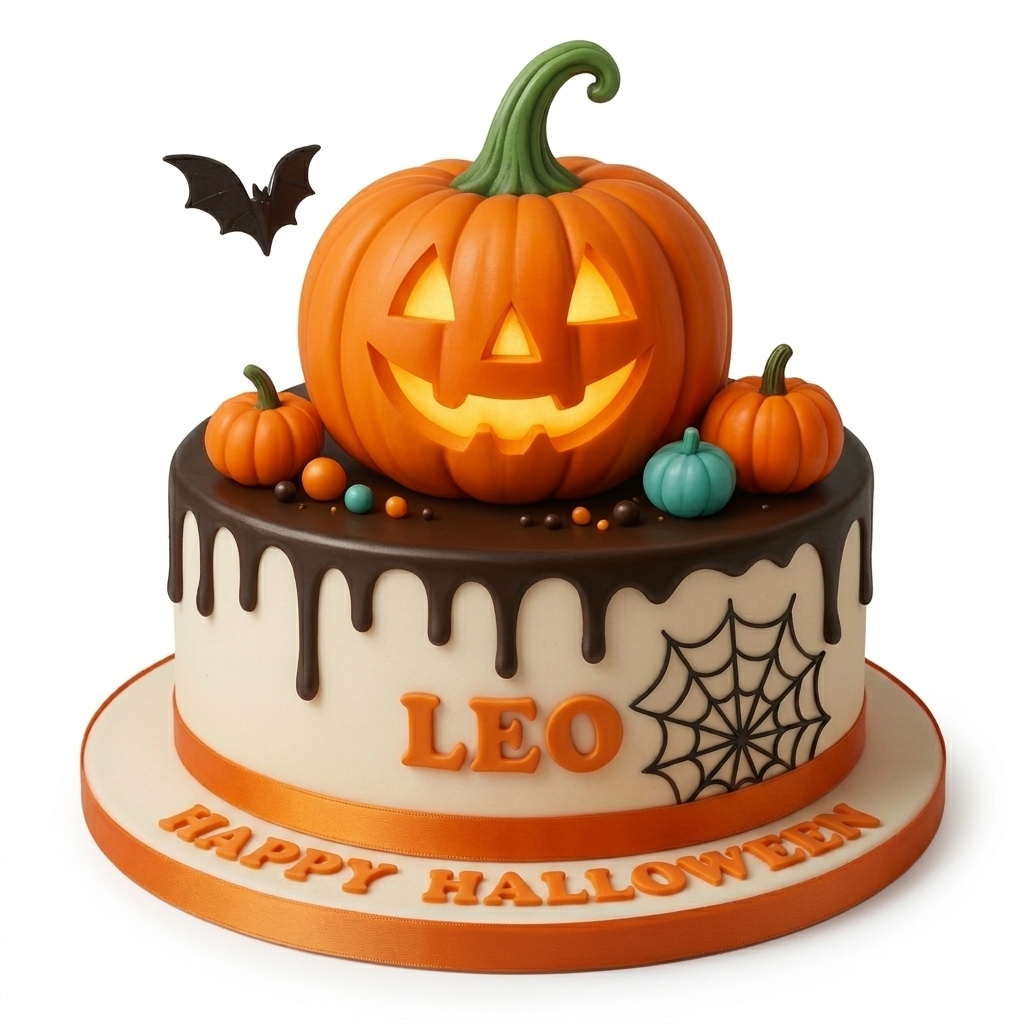 Spooky Pumpkin Halloween Cake