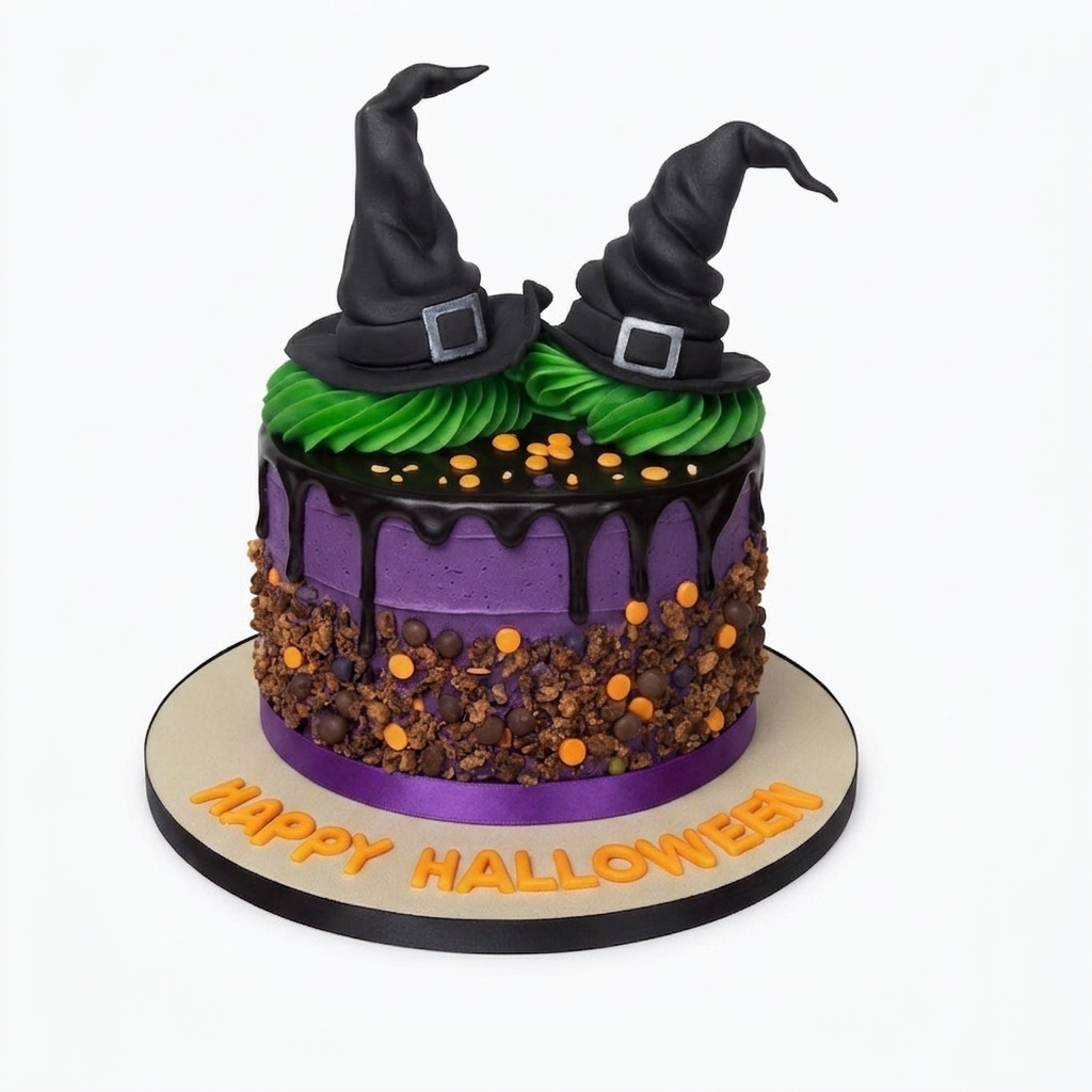 Witch Hat Halloween Cake