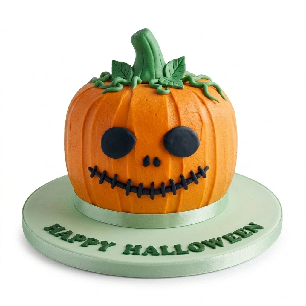 Spooky Pumpkin Halloween Cake