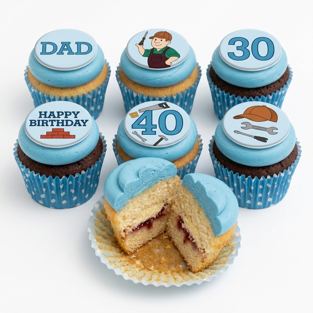 Builder Theme Birthday Cupcakes