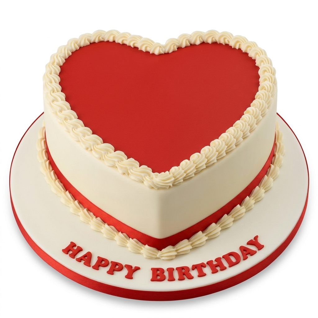 Red Heart Birthday Cake
